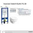 Комплект Geberit Duofix PRO 20 118.315.21.2: інсталяція Geberit Delta з підвісним унітазом Idol із сидінням Duroplast та змивна клавіша Delta01 хром глянець, фото 3