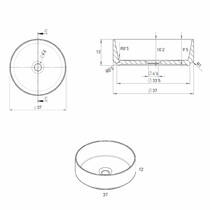 Раковина Devit Linea 087439G 37см на столешницу к тумбам 089749W, 089751W, 089750G, 089752G, серая, фото №2