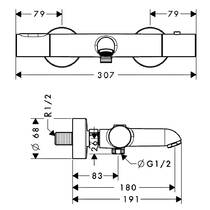 Змішувач для ванни Axor Citterio M 34435990 з термостатом, золото полірований, фото №2