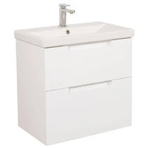 Тумба Аква Родос Інфініті 8618 консольна білий з раковиною Elite 80 см, фото №1