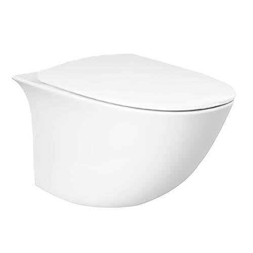 Унитаз подвесной RAK Ceramics Sensation SENWC1446AWHA, SENSC3901WH безободковый с крышкой Soft Close, фото 2