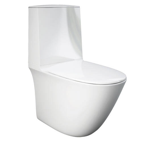 Унітаз компакт RAK Ceramics Sensation SENWC1146AWHA безобідковий з бачком SENWT1800AWHA і сидінням SENSC3901WH Soft Close, фото 1