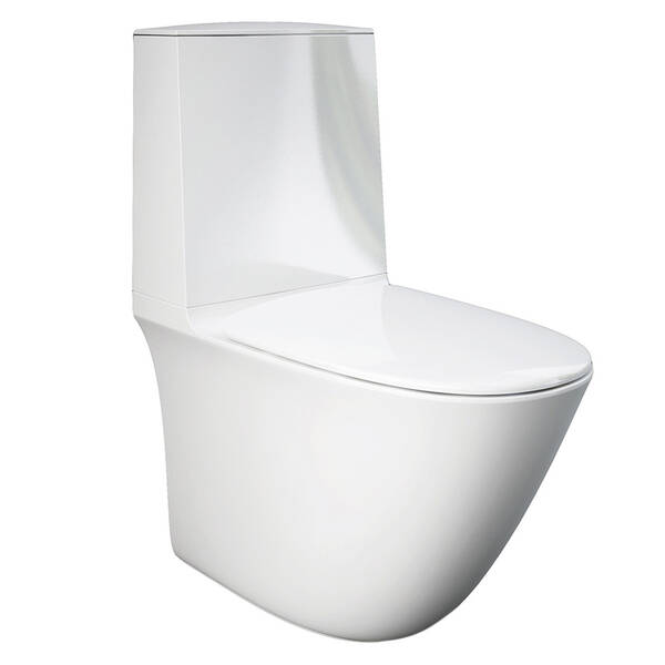 Унітаз компакт RAK Ceramics Sensation SENWC1146AWHA безобідковий з бачком SENWT1800AWHA і сидінням SENSC3901WH Soft Close, фото 1