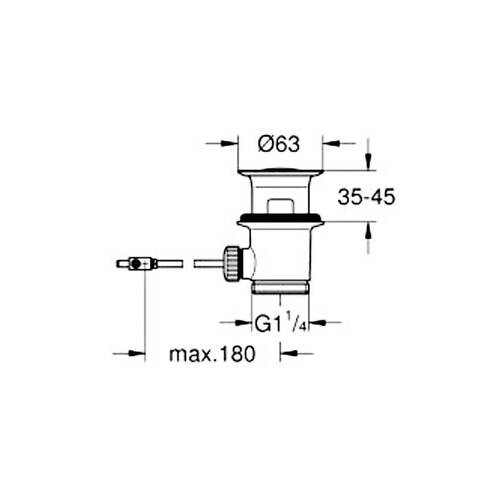 Донний клапан Grohe 28910IG0 Click-Clack, хром/золото, фото 2