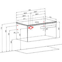 Тумба подвесная Аква Родос Ostin белый мат со столешницей серый мрамор 90 см и раковиной Zero 46 см, фото №7
