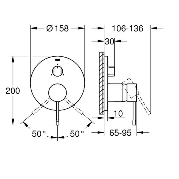 Смеситель скрытого монтажа для ванны/душа Grohe Essence 24092DL1 на 3 выхода, теплый закат (розовое золото), фото 4