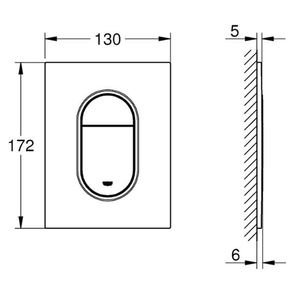 Клавіша змиву Grohe Arena Cosmopolitan 37624DL0 теплий захід сонця (брашоване рожеве золото), фото 3
