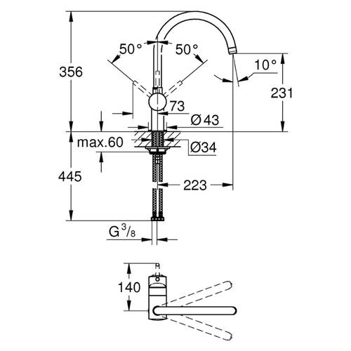 Смеситель для кухни Grohe Minta 32917DL0 теплый закат (розовое золото), фото 3