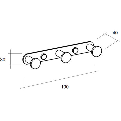 Крючок Liberta Unit steel тройной круглый, хром, фото 3