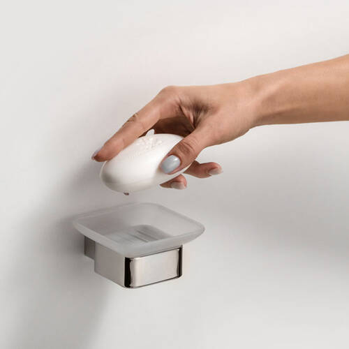 Мильниця Liberta Flow Steel з тримачем хром, фото 2