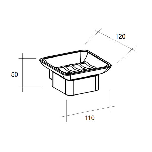 Мильниця Liberta Flow Steel з тримачем хром, фото 3