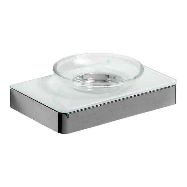 Мильниця Liberta Glass Steel з тримачем хром, фото 1