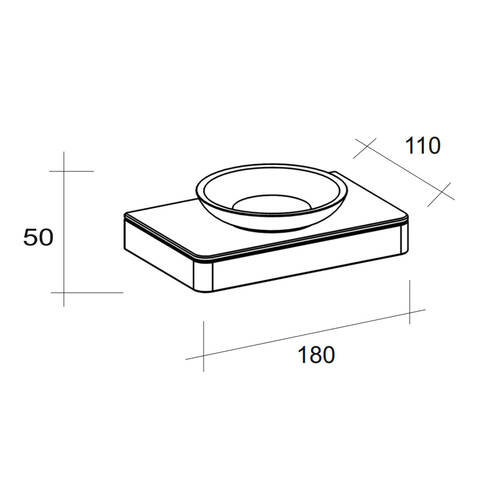 Мильниця Liberta Glass Steel з тримачем хром, фото 3