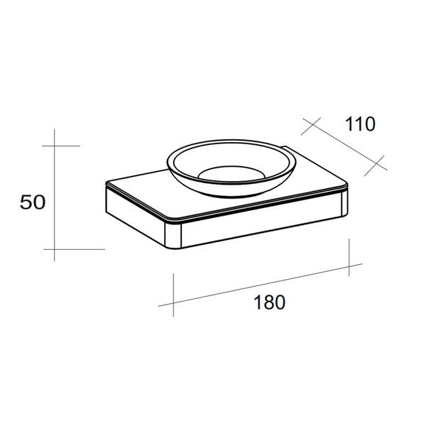 Мильниця Liberta Glass Steel з тримачем хром, фото 3
