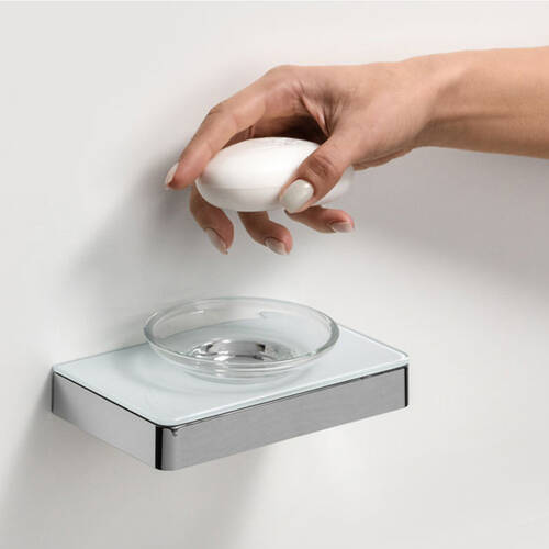 Мильниця Liberta Glass Steel з тримачем хром, фото 2