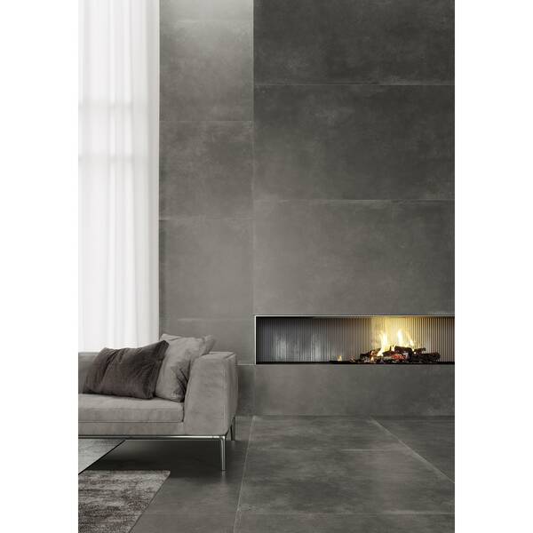 Керамограніт Cerrad Gres Modern Concrete Silky Cristal Graphite Lapp 79,7x79,7 см, фото 5