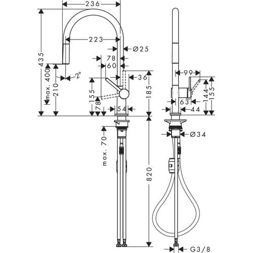 Смеситель для кухни Hansgrohe Talis M54 72802800 с выдвижным душем, фото 2