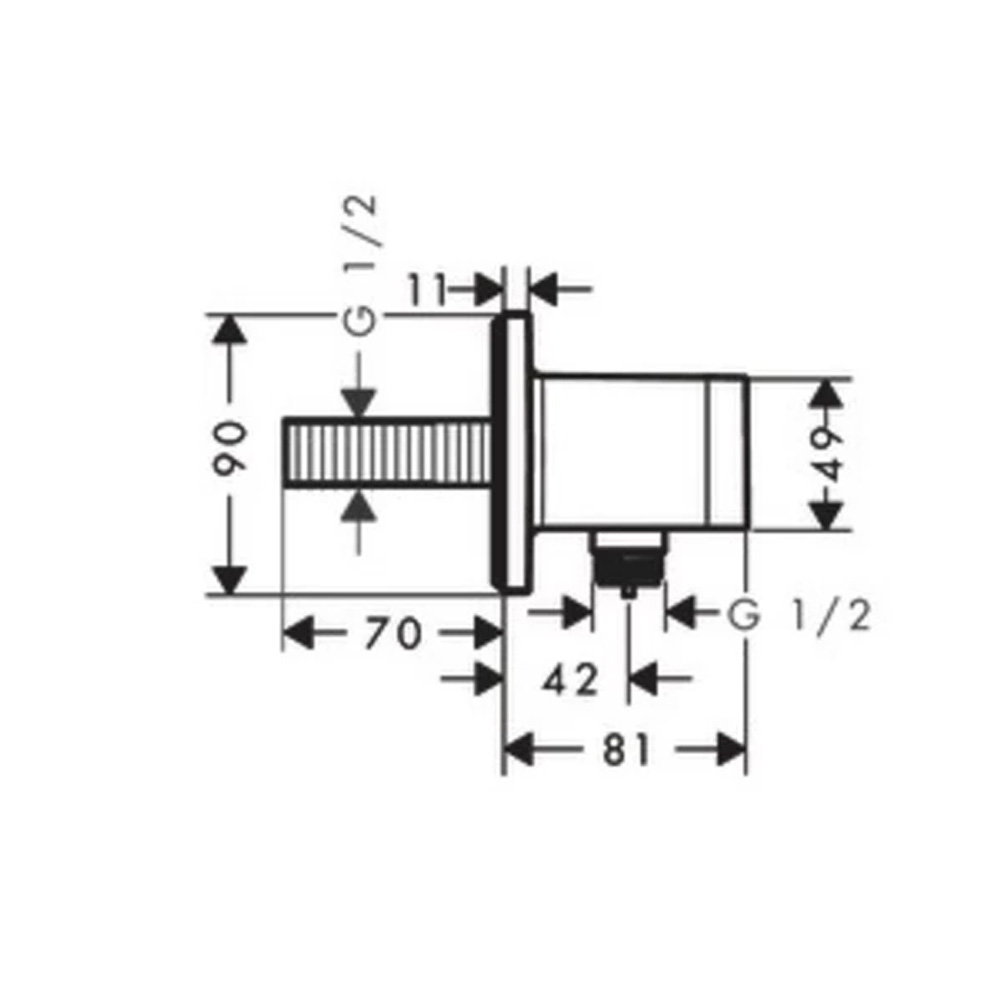 26889000 HG FixFit E Шлангове підключення з тримачем, хром (1 сорт)