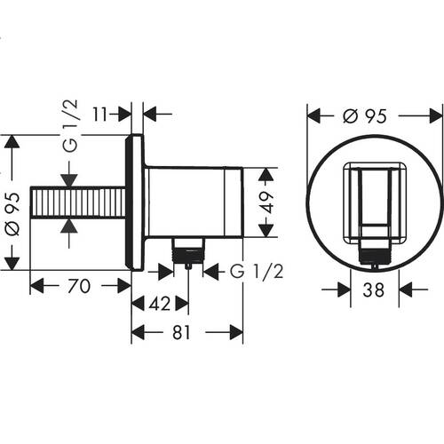 Шланговое подключение Hansgrohe FixFit S 26888000 с держателем для душа, фото 2