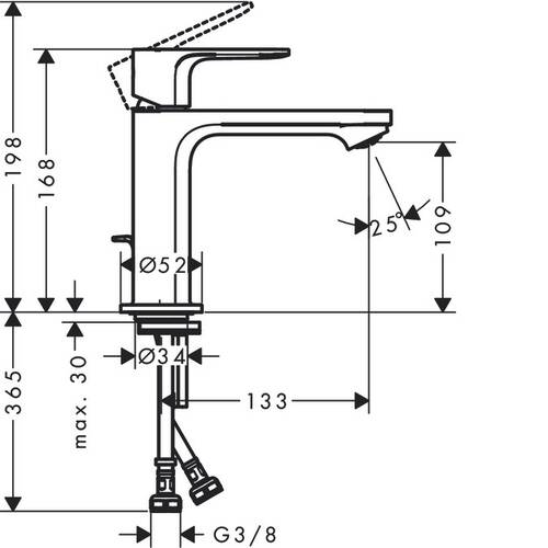 Змішувач для раковини Hansgrohe Rebris S 72517000, фото 3