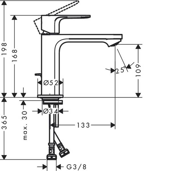 Змішувач для раковини Hansgrohe Rebris S 72517000, фото 3
