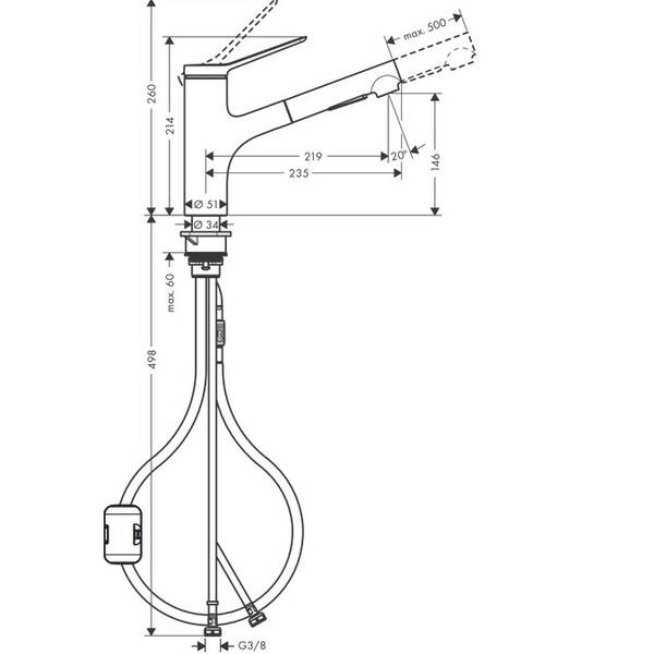 Смеситель для кухни Hansgrohe Zesis M33 74800000, фото 2