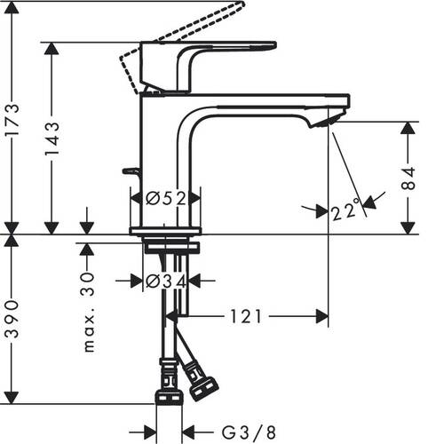 Змішувач для раковини Hansgrohe Rebris S 72510000, фото 2