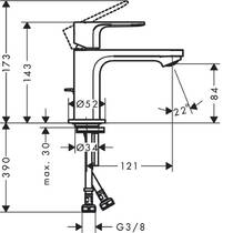 Смеситель для раковины Hansgrohe Rebris E 72550000, фото №2