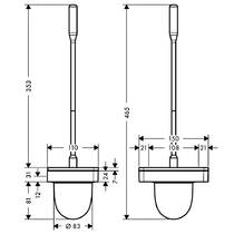Щітка для унітазу Axor Universal Softsquare 42835820 нікель матовий, фото №2