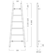 Полотенцесушитель электрический Instal Projekt Escada ESCE1-60/160C31 1600х600 мм с круглым сечением, черный мат 160 Вт, фото №3