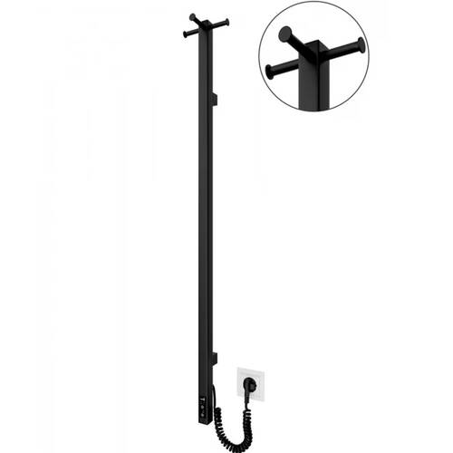 Рушникосушарка електрична Mario Рей Кубо-І 1100x30/130 TR 1100х30 мм чорний мат 30 Вт, фото 2