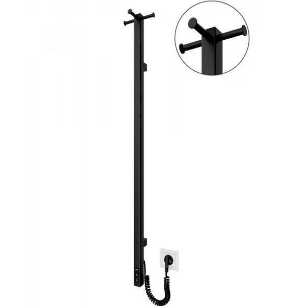 Рушникосушарка електрична Mario Рей Кубо-І 1100x30/130 TR 1100х30 мм чорний мат 30 Вт, фото 2