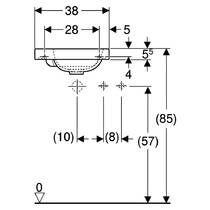 Раковина Geberit iCon Light 501.831.00.1 ассиметрична, под смеситель слева 38 см, фото №3