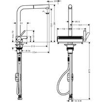 Змішувач для кухні Hansgrohe Aquno Select M81 73836000 хром, фото №2