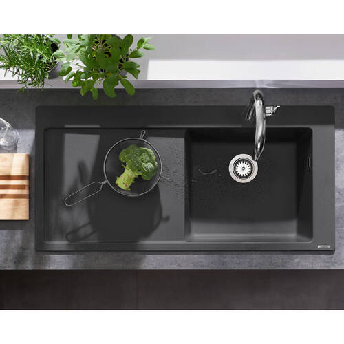 Мойка для кухни Hansgrohe S51 43314170 с сушилкой слева, черный графит, фото 5