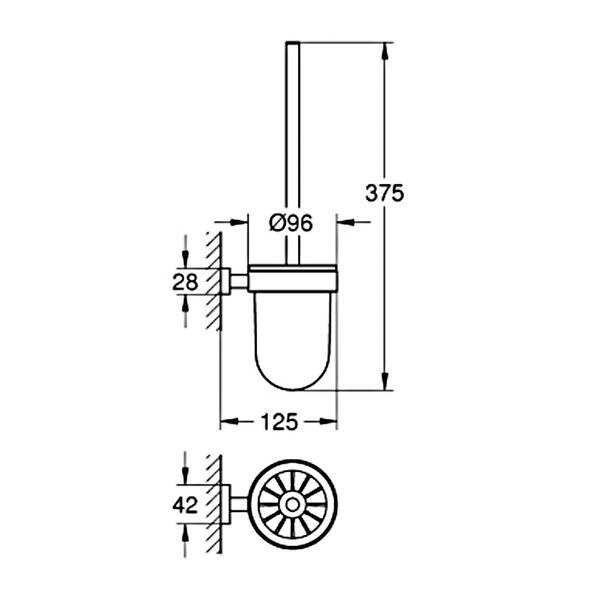 Щетка для унитаза Grohe Essentials Cube 40513DC1 с держателем, суперсталь, фото 2