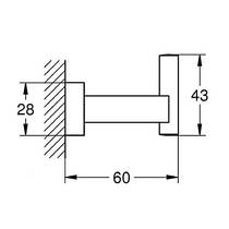 Гачок Grohe Essentials Cube 40511DC1 одинарний, суперсталь, фото №3