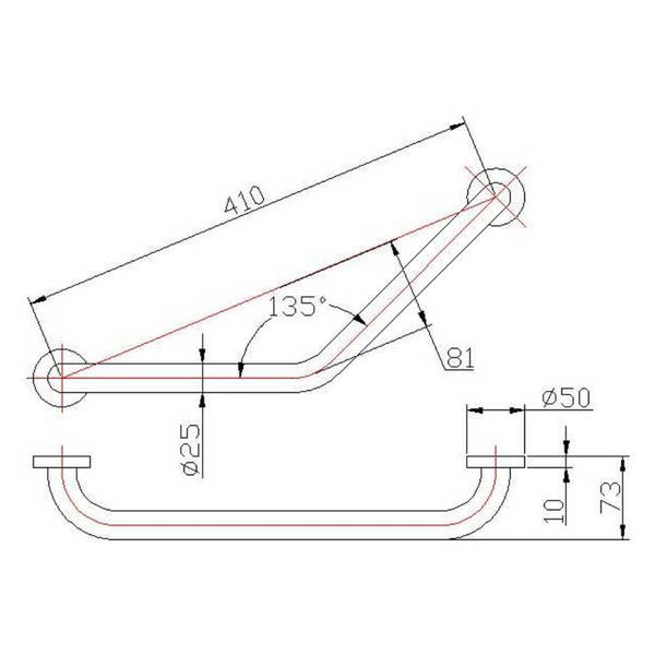 Поручень Genwec GW05 22 06 02 хром, фото 3