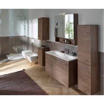 Тумба с раковиной Geberit Selnova Square 501.262.00.1 подвесная 100 см орех темный, фото №6