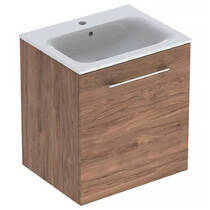 Тумба с раковиной Geberit Selnova Square 501.254.00.1 подвесная 60 см орех темный, фото №1