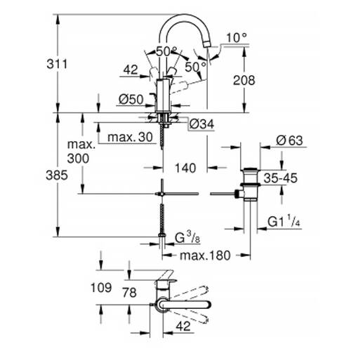 Змішувач для раковини Grohe Eurosmart 23537003 хром, фото 2