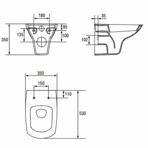 Унитаз подвесной Cersanit Carina 548 SZCZ1000841773 CleanOn с крышкой дюропласт Soft close, фото 5