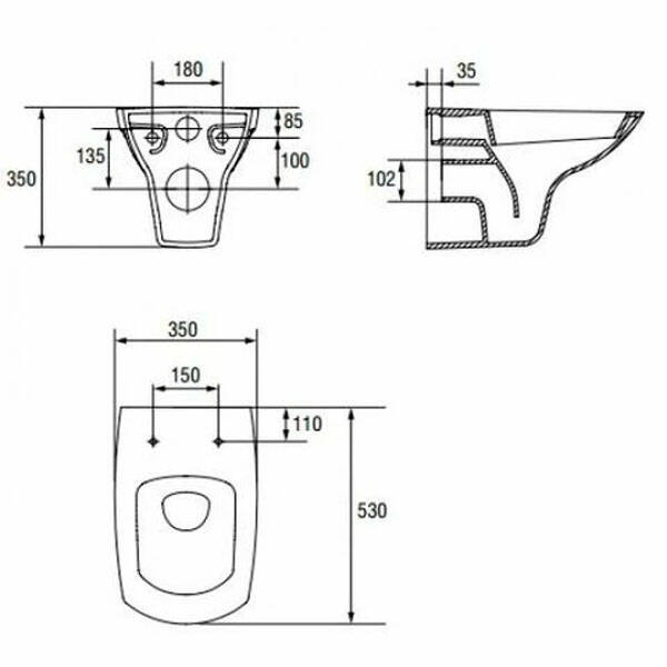 Унитаз подвесной Cersanit Carina 548 SZCZ1000841773 CleanOn с крышкой дюропласт Soft close, фото 5