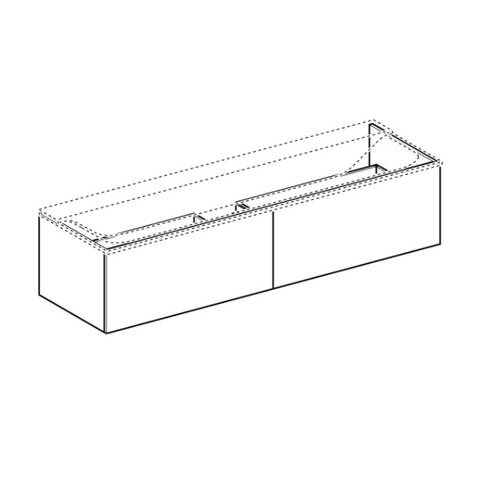 Тумба для раковини Geberit Xeno2 500.346.43.1, 160 см, колір сірий із структурою дерева, фото 2