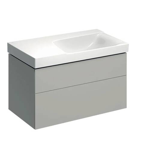 Тумба для раковини асиметричної Geberit Xeno2 500.516.00.1 підвісна 90 см сірувато-бежевий мат, фото 1
