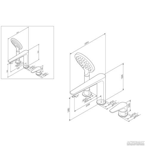 Смеситель для ванны AM.PM Inspire F5001300, фото 2