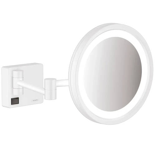 Косметичне дзеркало Hansgrohe AddStoris 41790700 з LED підсвічуванням, збільшення х3, білий матовий, фото 1