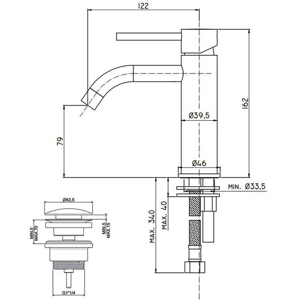 Змішувач для раковини Paffoni Light LIG071KHG медове золото, фото 3