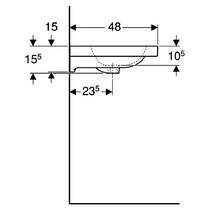 Раковина Geberit iCon Light 501.839.00.7 з полицею 75 см, фото №4