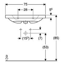 Раковина Geberit iCon Light 501.839.00.7 з полицею 75 см, фото №3